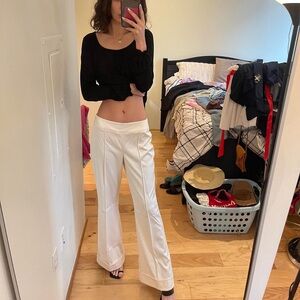 JS Collections White Wide-Leg Trousers